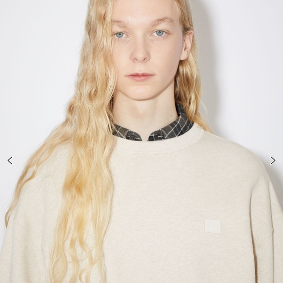 acne studios CREW NECK SWEATSHIRT - NWT- Unisex size small -  Oatmeal melange - Picture 3 of 10